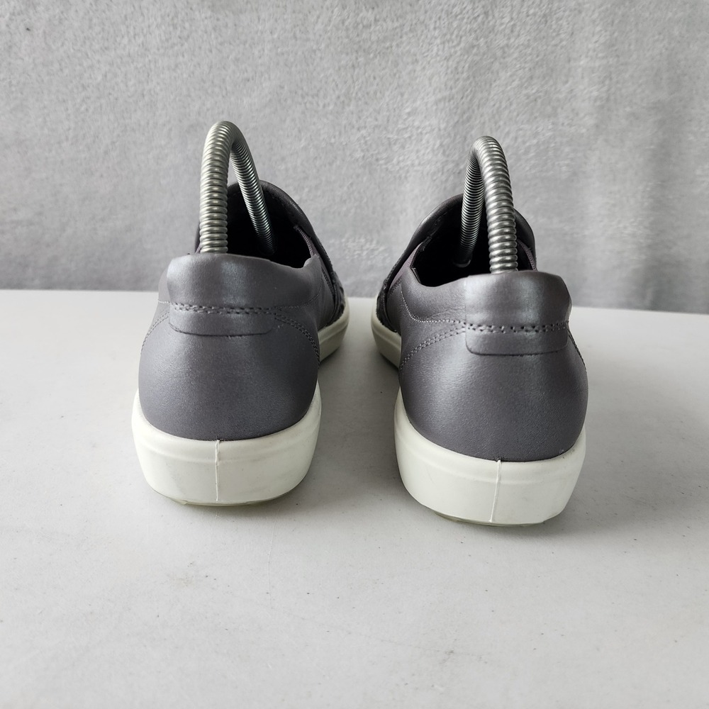 ECCO Slip On Shoes Womens Size 8 Woven Silver Grey Leather Woven Soft 7 EU 39 - Picture 3 of 14